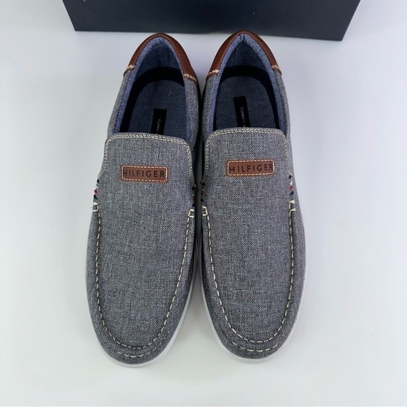 TOMMY HILFIGER Mens Gray Linen Stretch Carlid Round Toe Slip On Sneakers main image 7